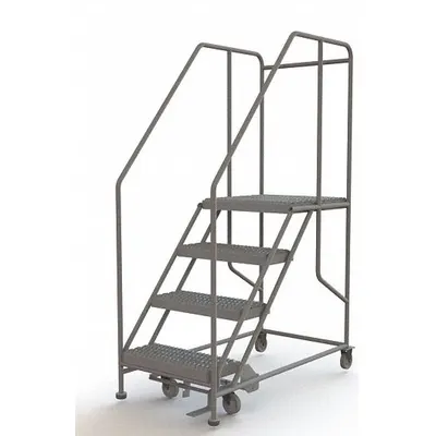 TRI-ARC Mobile Work Platform: 3.3 ft Platform Ht - Max, 24 in x 24 in, Steel - Manual-Lock Rolling Single-Access Platforms