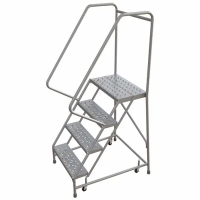 BALLYMORE Rolling Ladder: 3.3 ft Platform Ht, Assembled, Aluminum, Wt-Actuated - Aluminum Weight-Actuated Ladders