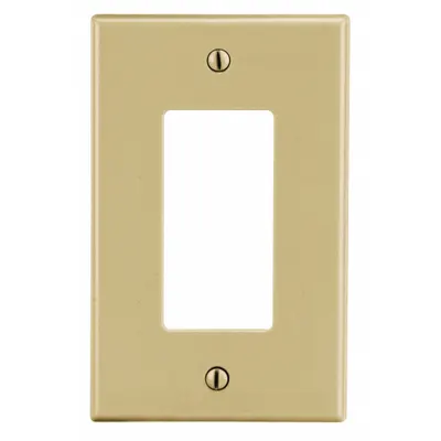 HUBBELL Wall Plate: Decorator-Rocker, 1 Gang, Ivory - General Purpose Wall Plates
