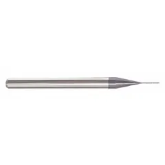 This carbide ball end mill features a pencil-neck design for reaching deep cavities in mold and die work. With AlTiN coating, it is suited for high-temperature alloys and stainless steel. The 4-flute geometry provides efficient chip evacuation for 3D contouring, slotting, and profiling.