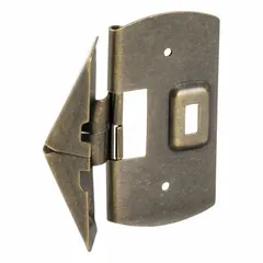 This non-handed sash window flip lock is designed for double-hung windows, securing the sash in a closed position. It has a 2-inch overall length and a brown finish with antique brass plating. Handle is not included.