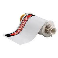 Pre-Cut Label Stock Roll: Danger, DANGER Header, 7 in x 10 in, 10 in x 7 in, Vinyl, White, 60 Labels (MPN 130765)