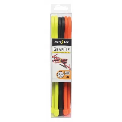 NITE IZE Gear Tie: Assorted, 18 in Lg - Twist-Release Cable Ties