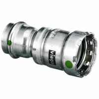 VIEGA MEGAPRESS Crimp Coupling Fitting: 3/4 in Pipe x 3/4 in Pipe Size, Press-fit x Press-fit, EPDM (MPN 90470)