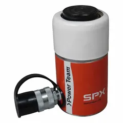 Single-acting hydraulic ram with 25 ton nominal capacity and 2 in nominal stroke length. Used in industrial maintenance, construction, and heavy equipment repair for lifting, pressing, and positioning loads. Compatible with standard hydraulic systems.