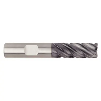 WIDIA HANITA Square End Mill: Carbide, AlTiN Coated, 5 Flute, 5/8" Mill Dia, 1-5/8" LOC - Fast-Cutting Carbide Square End Mills for Steel & Cast Iron