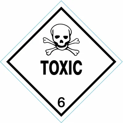 OEM DOT Container Label: Toxic - Class 6: Toxic, Poison Inhalation & Infectious Substances