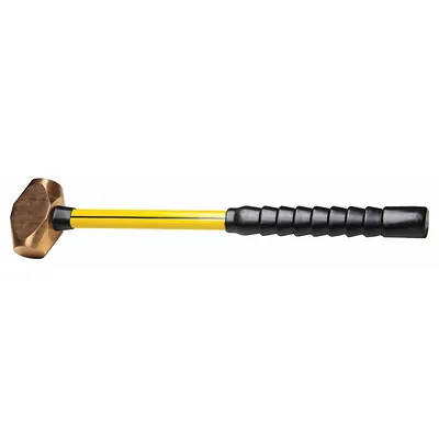 NUPLA Soft-Face Sledge Hammer: Brass, Fiberglass Handle, 6 lb Head Wt, 2 1/2 in Dia - Soft-Face Sledge Hammers