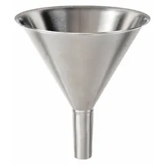 General Purpose Lab Funnel, Stainless Steel, 188.5 mL, 104.7 mm OD, 104 mm Funnel Dia, 38 mm Stem