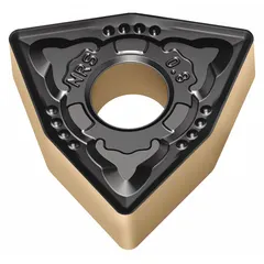 Trigon (W) indexable turning insert available in designations WNMG432-NRS WSM10S and WNMG080408-NRS WSM10S. The WSM10S grade provides wear resistance for medium to high-speed machining. Used for general turning, facing, and profiling operations on steel, stainless steel, and cast iron.