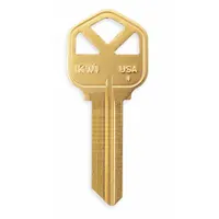 Key Blank: Compatible with Kwikset Locks, Key ID # 1176, 5 Pins, Brass (MPN KW1-BR)
