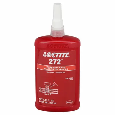 LOCTITE High-Strength Threadlocker: 272, Red, High-Temp and Oil Tolerant, 8.45 fl oz - High-Strength Threadlockers (Red)