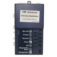 Replacement controller for SCOTSMAN ice machines, managing machine operations such as cycle timing and diagnostics. Designed as a direct replacement component.