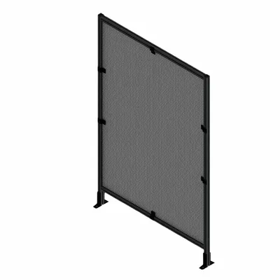 FAZTEK T-Slot Framing System Panel: Stand-Alone, Black, 72 in H x 12 in W x 5 1/2 in D - Wire Mesh Panel Starter Kits