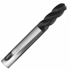 This carbide ball end mill is designed for high-speed machining of stainless steel and super alloys. The AlCrN coating reduces heat and wear, while the 4-flute geometry provides efficient chip evacuation. With a 3/4" mill diameter, 1" length of cut, and 3" overall length, it is suitable for creating contoured surfaces, slots, and dies in precision mold and aerospace applications.