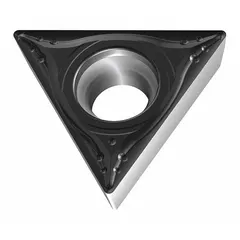 Triangle (T) indexable turning insert with 7° clearance angle, designated as TCMT2(1.5)1-MK4 WKK10S and TCMT110204-MK4 WKK10S. The MK4 chipbreaker and WKK10S grade support finish to medium machining of steel, stainless steel, and cast iron. Suitable for light to medium cutting conditions in turning operations.
