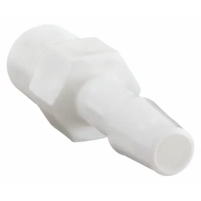 ELDON JAMES Barbed Fitting Adapter: 1/4 in ID x 1/8 in Pipe size, Barbed x MNPT, Polypropylene - Standard Polypropylene Barbed Tube Fittings