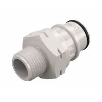 Quick Connection Coupling: Straight, 1/2 in Pipe Size, Quick-Disconnect Coupler x BSPT, Polysulfone (MPN HFCD24635BSPT)