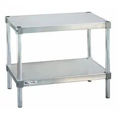 This fixed-height worktable features a 48 in x 15 in aluminum top that resists corrosion and is easy to clean. The non-expandable, non-modular design provides a stable surface for assembly, inspection, and light-duty tasks in industrial workshops, labs, and clean rooms.