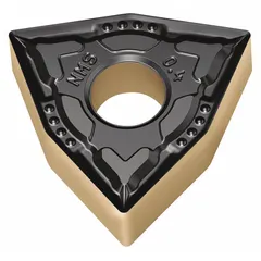 Trigon (W) indexable turning insert for general turning, facing, and profiling of steel and cast iron. Available in two variants: WNMG431-NMS WSM20S and WNMG080404-NMS WSM20S. Features NMS chipbreaker geometry and WSM20S grade for reliable chip control and wear resistance in medium machining operations.