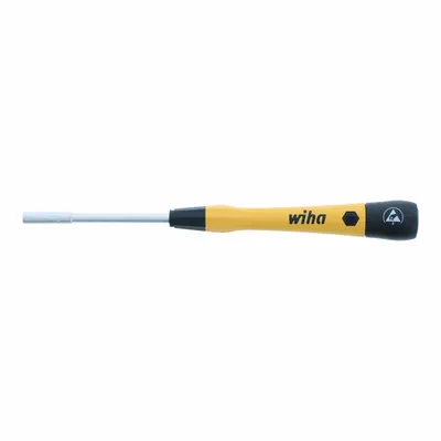 WIHA Nut Driver: Straight, Metric/SAE, Precision Nut Driver, 1/8 in Hex Size - ESD-Safe Precision Nut Drivers