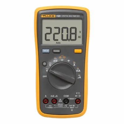 FLUKE Digital Multimeter: Avg, CAT III 600V, 1,000 V Max AC Volt Measurement - Standard Feature Multimeters