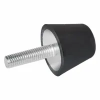 JW WINCO Vibration-Isolating Mount: Flat Conical, Buna-N, Male x Non-Threaded Style (MPN 253-50-3/8X16-31.8-55)