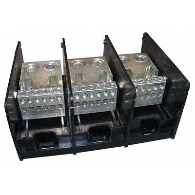 MERSEN Power Distribution Block: Open, Lug, Lug - Open Blocks with Lugs