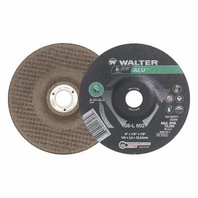 WALTER SURFACE TECHNOLOGIES Cut-Off & Grinding Wheel: Type 27, 6" x 1/8" x 7/8", Aluminum Oxide - General Purpose Combination Wheels for Soft Metals