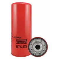 BALDWIN FILTERS Oil Filter: B76-SS, 1 1/8"-16 Thread Size, 10 1/16 in Overall Ht, Oil, Cellulose