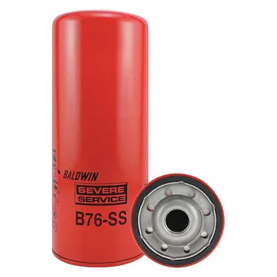 BALDWIN FILTERS Oil Filter: B76-SS, 1 1/8"-16 Thread Size, 10 1/16 in Overall Ht, Oil - Spin-On Oil Filters
