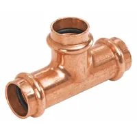 NIBCO Tee,3" x 2-1/2" x 2",Press Ends: Tee, 3 in CTS x 2 1/2 in CTS x 2 in CTS size, Copper (MPN 9107200PC)