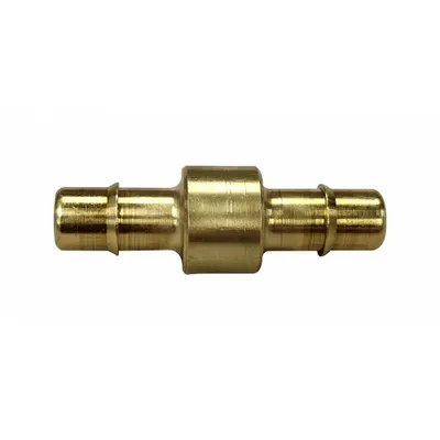 MEM-CO Barbed Fitting Coupling: 5/32 in ID x 5/32 in ID Size, Barbed x Barbed - Nickel-Plated Brass Barbed Tube Fittings