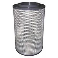 Engine air filter with round-oval shape and radial seal. Overall height 19 1/8 in. Compatible with Volvo vehicles. Used in engine air intake systems to filter incoming air