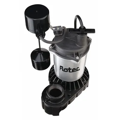 FLOTEC Submersible Sump Pump: 1/2 hp, 115V AC, 59 gpm Flow Rate @ 10' of Head - General Purpose Submersible Sump Pumps