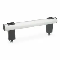 JW WINCO Pull Handle: Threaded Holes, Front-Mount, 9.84 in Mounting Hole Center to Center, Silver (MPN 666.1-30-M8-250-EL)