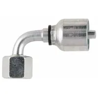 PARKER Hydraulic Crimp Fitting: Steel x Steel, 90° Elbow, -6 For Hose Dash Size, Female x Genderless (MPN 1CF43-10-6)