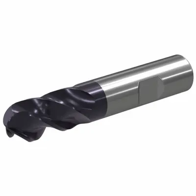 WIDIA Ball End Mill: Carbide, TiAlN Coated, 4 Flute, 5/8" Mill Dia, 1-1/4" LOC - Fast-Cutting Carbide Ball End Mills for Steel & Cast Iron