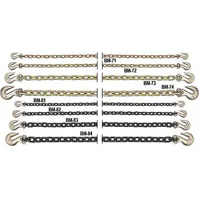 B/A PRODUCTS CO. Straight Chain: 5/16 in Trade Size, 70 Chain Grade, Steel, Grab Hook - High-Strength Grade-70 Load Securing-Chains