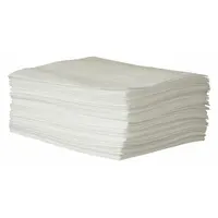 CONDOR Sorbent Pad: 29 7/16 oz Volume Absorbed Per Pad, 19 in x 15 in Pad Size (L x W), White, 50 PK