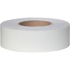 Solid, clear antislip tape in a 2 in x 60 ft roll with a 21 mil thickness and coarse 60-grit abrasive surface. UV-resistant, oil-resistant, and mop-friendly for indoor and outdoor use. Meets DIN EN 16165:2023-02. Suitable for heavy-traffic areas such as industrial floors, ramps, and work zones.