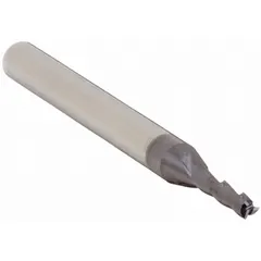General purpose carbide square end mill with 7/64" mill diameter, 3/8" length of cut, 3 flutes, and AlTiN coating. Suitable for slotting, profiling, and contouring in milling operations on ferrous and non-ferrous materials.
