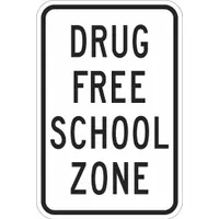 Reflective Drug Free Sign: Aluminum, Mounting Holes Sign Mounting, 18 in x 12 in Nominal Sign Size (MPN T1-1117-DG_12x18)