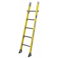 WERNER Straight Ladder: 6 ft Ladder Size, Fiberglass, 375 lb Load Capacity, 17 lb Wt, 5 Rungs, Base (MPN S7906-1)