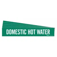 Pipe Marker: Domestic Hot Water, Green, White, Fits 8 in and Larger Pipe O.D., 1 Pipe Markers, 5 PK (MPN 7350-1HV-PK)