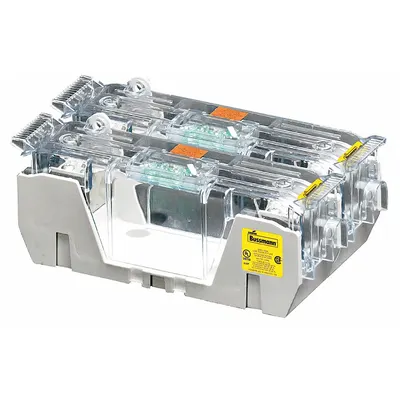 BUSSMANN Fuse Block: Open Block Design, 2 Pole, 250 V AC, Box Lug - Fuse Blocks for UL Class H & K Fuses