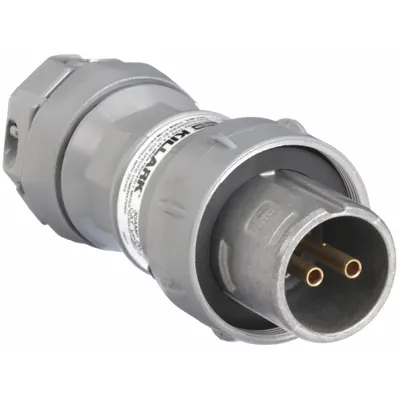 HUBBELL Pin and Sleeve Plug: Gray, 250V DC/600V AC, Single Phase, 30 A, 2 Pole - Hazardous Location Plugs