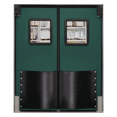 CHASE Swinging Door: Polyethylene, 2 Doors, Green, 5 ft Door Wd, 8 ft Door Ht - Insulated Swinging Doors