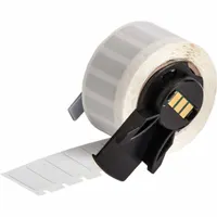 Pre-Cut Label Stock Roll: 3/4 in x 1/4 in, 1/4 in x 3/4 in, Polyimide, White (Gloss) (MPN M6-10-767)