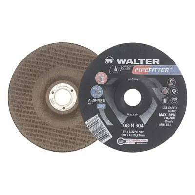 WALTER SURFACE TECHNOLOGIES Depressed Center Grinding Wheel: Type 27, 6 in x 7/8 in - Contaminant-Free Grinding Wheels for Stainless Steel